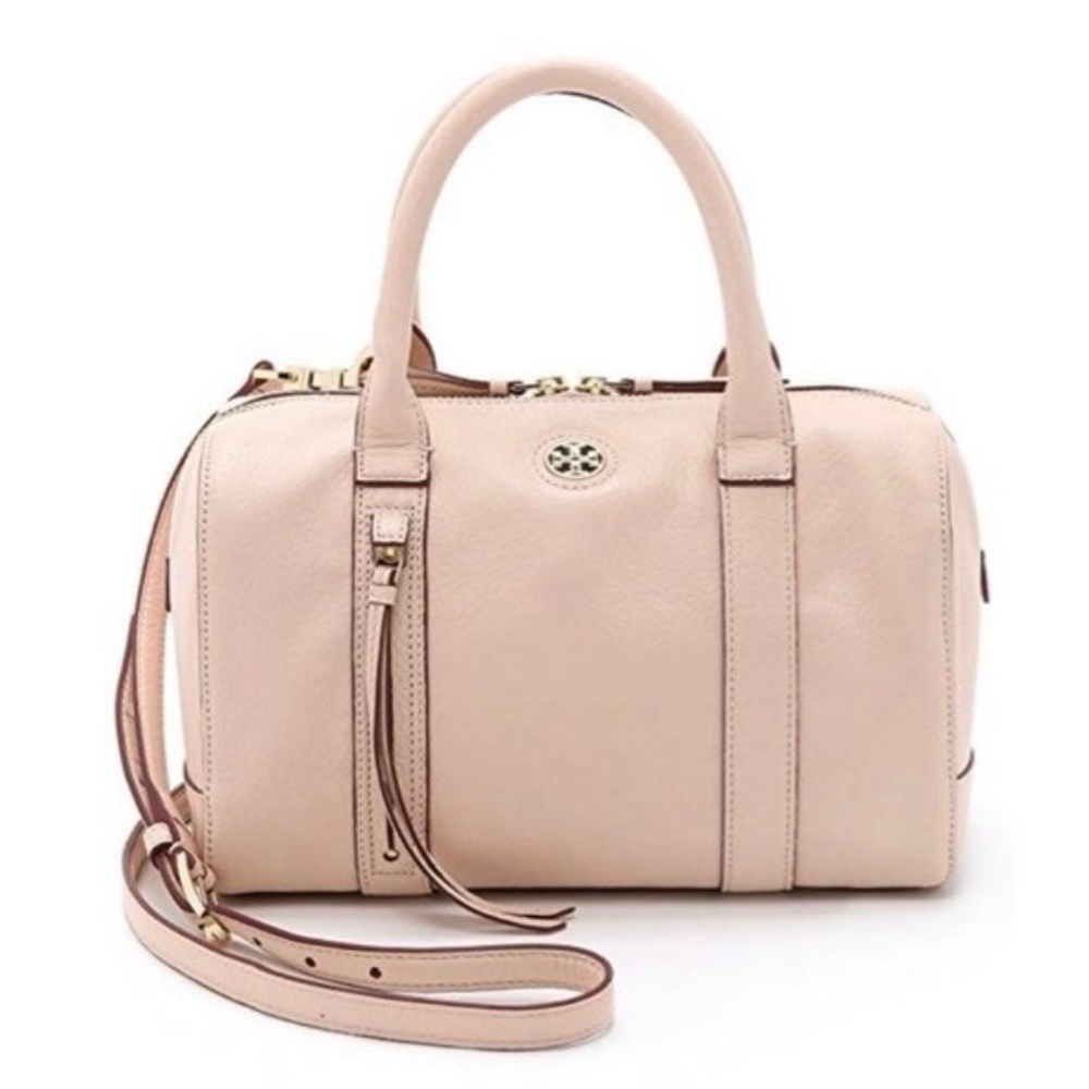 Tory Burch Brody Satchel Purse in Light Oak